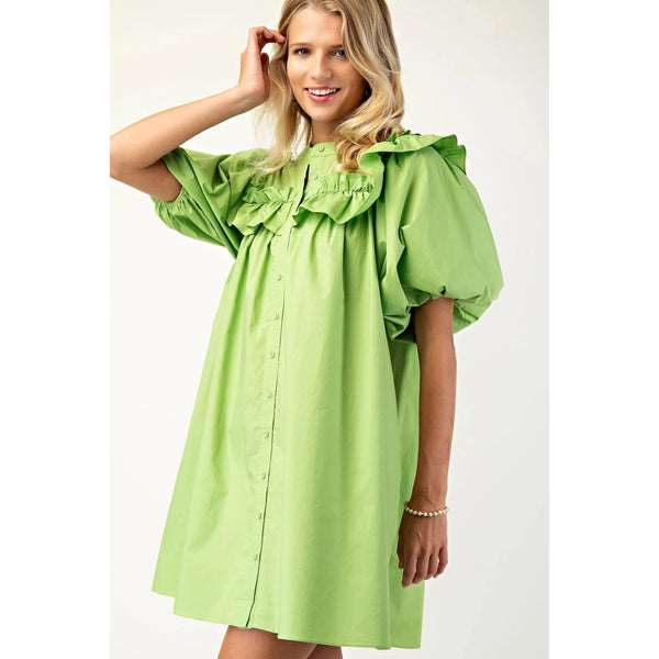 Puff Sleeve Mini Dress