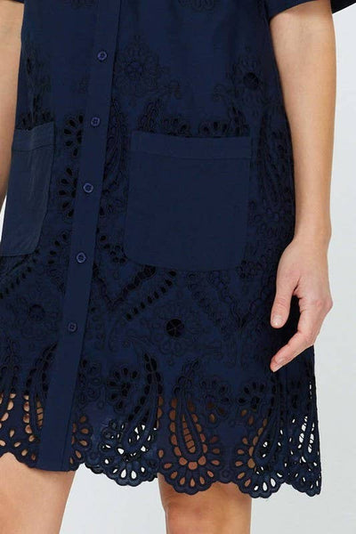 Eyelet Embroidered Shirts Dress