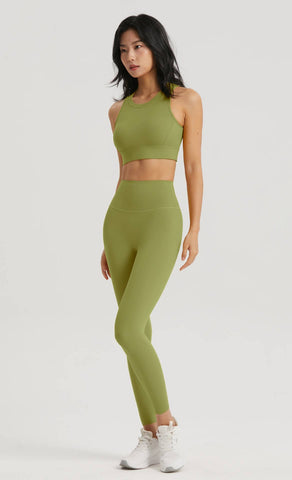 Open Back Sports Bra & Legging Workout Set