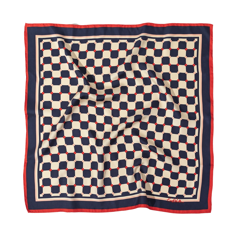 Checkerboard Silk Bandanna