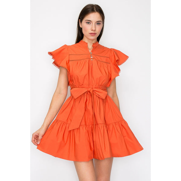 McKenzie Flutter Sleeves Dress