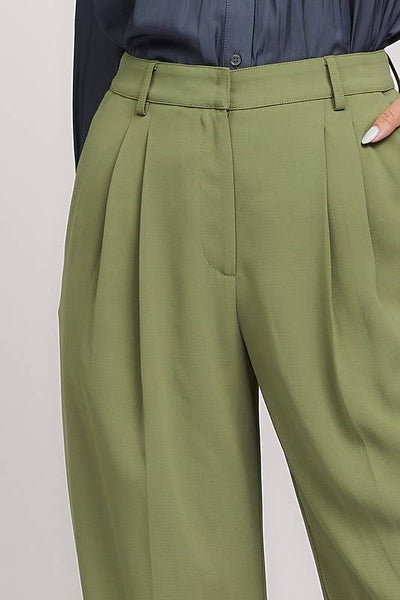 Olive Pintucked Trouser