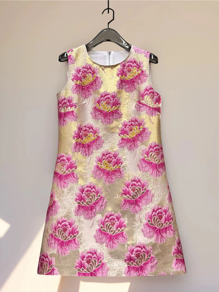 The Floral Beaded Mini Dress