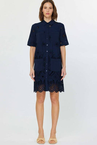 Eyelet Embroidered Shirts Dress