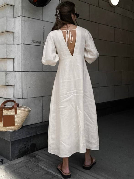 French Puff Sleeve Dress