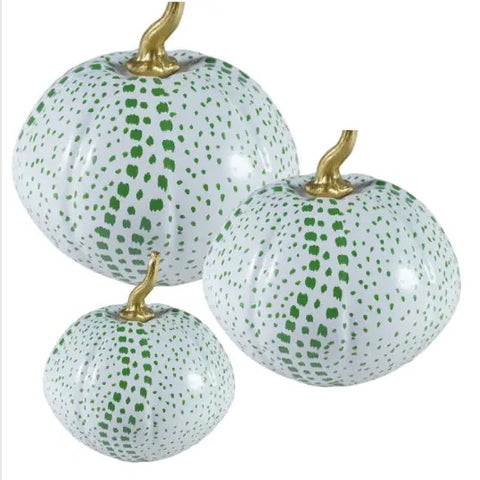 Incredible Green Dot Pumpkin 8"