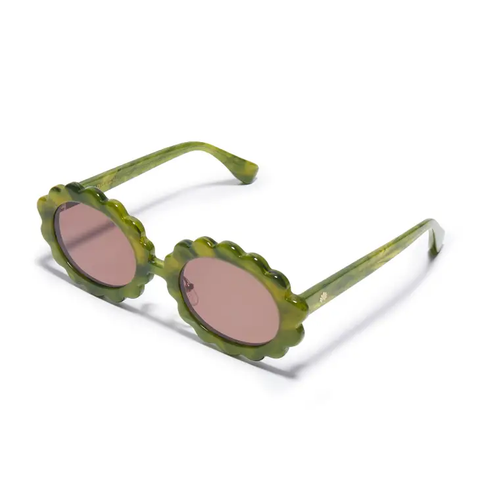 Fern Green Daisy Oval Sunglasses