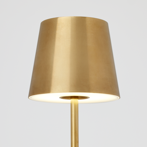 Nevis Accent Rechargeable Table Lamp in Natural Brass