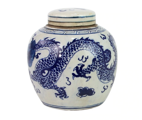 Blue And White Mini Jar Dragon