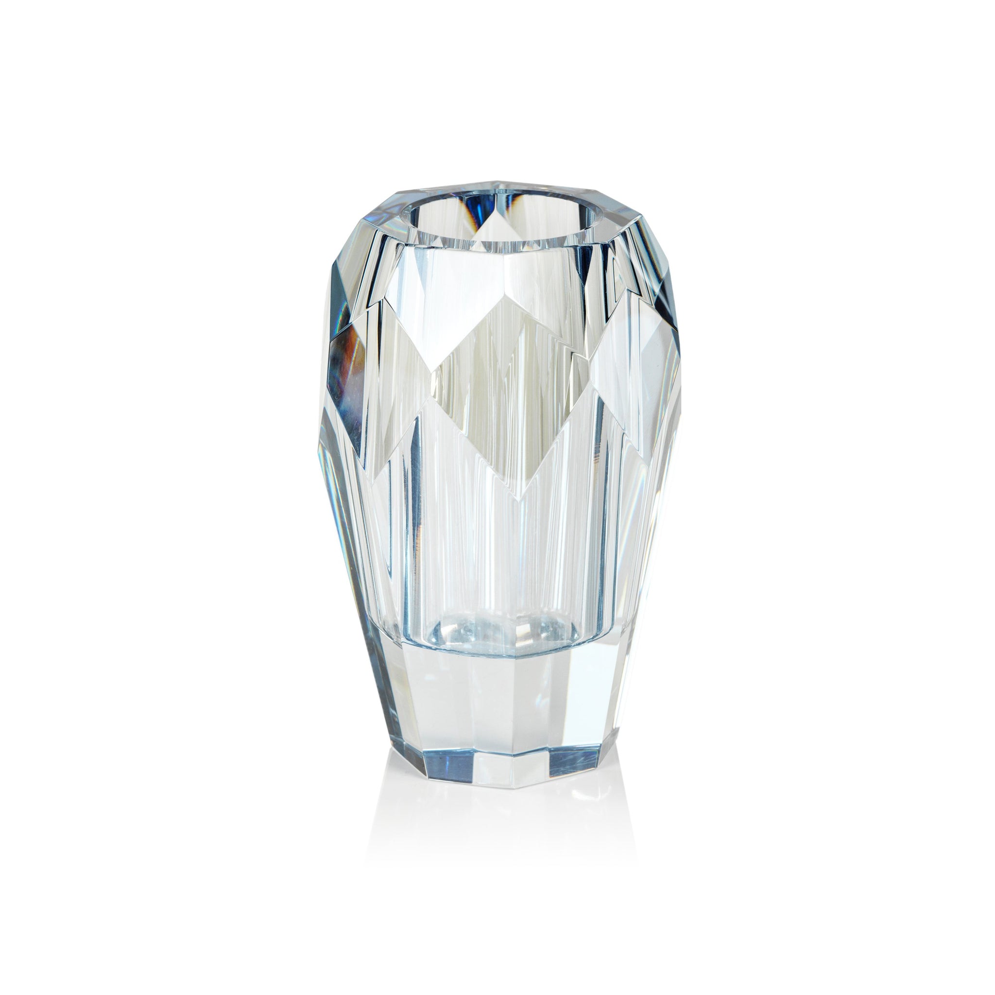 Veniza Cut Crystal Vase - Light Blue