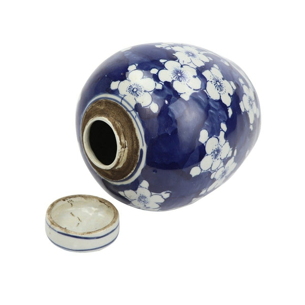 Blue And White Tiny Lid Mini Jar Blue Plum Petal