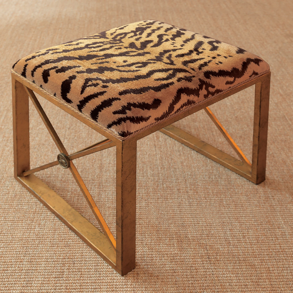 Gold Leaf Bench in Le Tigre Fabric