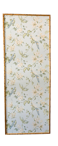 Chinoiserie Wallpaper Panel in Gold Bamboo Frame
