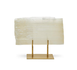 Selenite Slab on Gold Stand