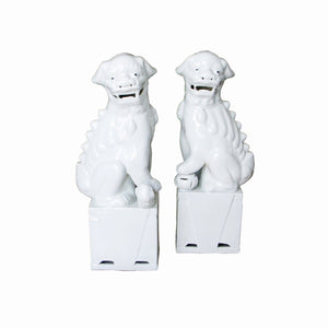 Porcelain Sitting Foo Dog Pair