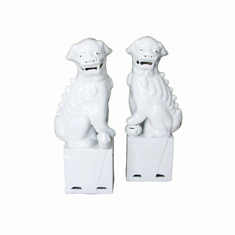 Porcelain Sitting Foo Dog Pair